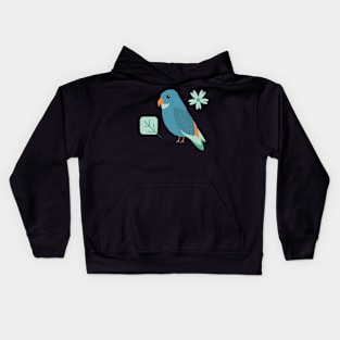 Adorable Blue Parrot bird Kids Hoodie